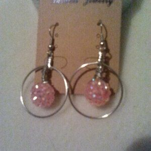 Women's Handmade Pink Bead in a Hoop